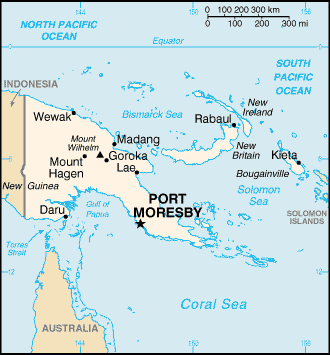 papouasie nouvelle guinee carte port moresby